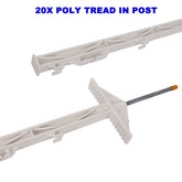 20X MULTI WIRE STRIP GRAZE POLY TREAD IN POSTS TAPE ELECTRIC FENCE POST FENCING